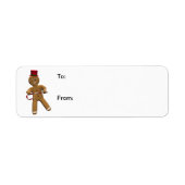 Dancing Cartoon Gingerbread Man Gift Labels (Vorne)