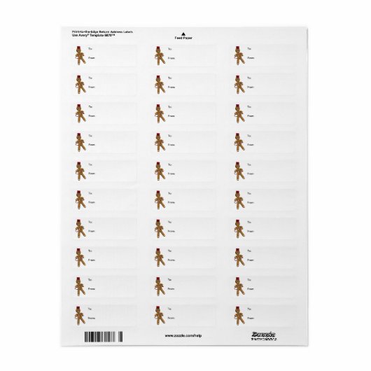 Dancing Cartoon Gingerbread Man Gift Labels (Vorne)