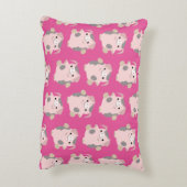 Dancing Cartoon Pig Repeat Pattern Accent Pillow Dekokissen (Rückseite(Vertikal))