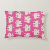 Dancing Cartoon Pig Repeat Pattern Accent Pillow Dekokissen (Rückseite)