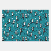 Dancing Cat Pattern Fun Geschenkpapier Set (Vorderseite 3)