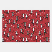 Dancing Cat Pattern Fun Geschenkpapier Set (Vorderseite 2)