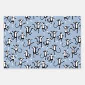 Dancing Cat Pattern Fun Geschenkpapier Set (Vorderseite)