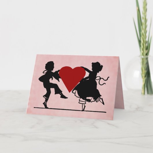 Dancing Children Valentine Feiertagskarte (Vorderseite)