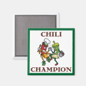 Dancing Chili Paprikaschoten Chili Champion Magnet (Vorderseite/Rückseite)
