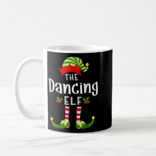 Dancing Christmas Elf Matching Pajama X-mas Party Kaffeetasse (Links)