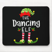 Dancing Christmas Elf Matching Pajama X-mas Party Mousepad (Vorne)