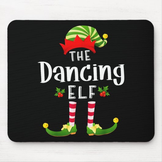 Dancing Christmas Elf Matching Pajama X-mas Party Mousepad (Vorne)