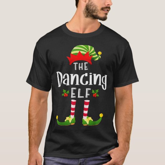 Dancing Christmas Elf Matching Pajama X-mas Party  T-Shirt (Vorderseite)