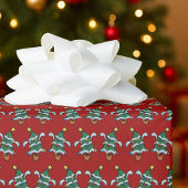 Dancing Christmas Trees Xmas Pixel Art Pattern Geschenkpapier