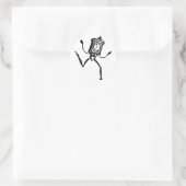 Dancing Clock Cartoon Fantasy Whimsical minimal Runder Aufkleber (Tasche)