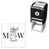 Dancing Couple #1 Wedding 2 Initial Monogram Permastempel (Beispiel)
