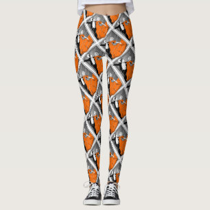 Dancing Couple Ballroom Retro Print Leggings