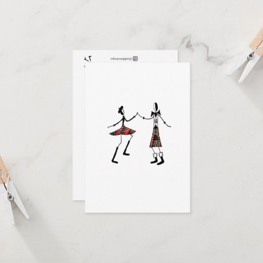 Dancing Couple Flat Card Karte (Vorderseite/Rückseite Beispiel)