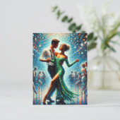 Dancing Couple in der Diskothek Postkarte (Stehend Vorderseite)