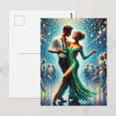 Dancing Couple in der Diskothek Postkarte (Vorne/Hinten)