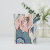 Dancing Couple Moderne Art Postkarte (Stehend Vorderseite)