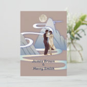Dancing Couple Mountain Moon Road Intime Hochzeit Einladung (Stehend Vorderseite)