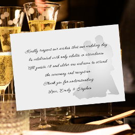 Dancing Couple No Kids Wedding Message Grau Begleitkarte