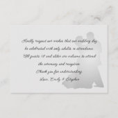 Dancing Couple No Kids Wedding Message Grau Begleitkarte (Vorderseite)