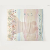 Dancing Couple Personalized Wedding Backdrop Wandteppich (Vorderseite (Horizontal))