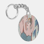 Dancing Couple Romantic Customizable Round Acrylic Schlüsselanhänger (Vorderseite links)