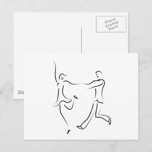 Dancing Couple Sketch Postkarte (Vorne/Hinten)