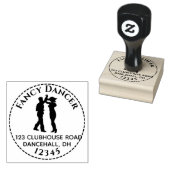 Dancing Couple Spin Custom Round Rücksendeadresse Gummistempel (Stempel)