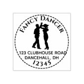 Dancing Couple Spin Custom Round Rücksendeadresse Gummistempel (Prägung)