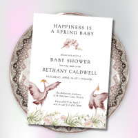 Dancing Cranes Spring Floral Baby Dusche