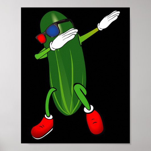 Dancing Cucumber Picknick Lover Niedlich Funny Poster (Vorne)