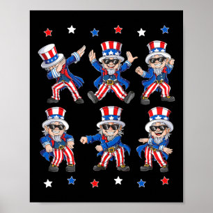 Dancing Dabbing Onkel Sam 4. Juli Jungs Mädchen K Poster