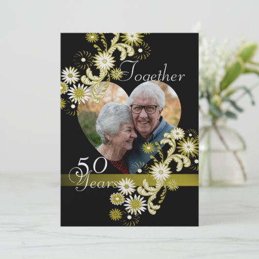 Dancing Daisies/ 50 Jahre Einladung (Stehend Vorderseite)