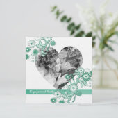 Dancing Daisies Engagement Partei und Foto Einladung (Stehend Vorderseite)