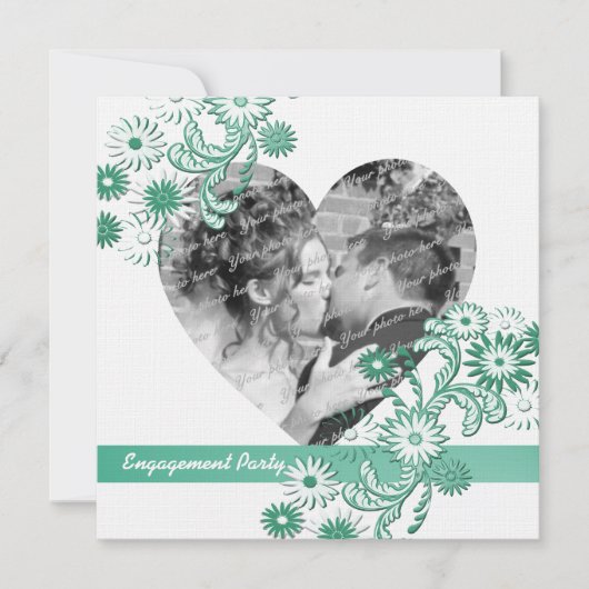 Dancing Daisies Engagement Partei und Foto Einladung (Vorderseite)