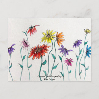 Dancing Daisy Postcard Postkarte