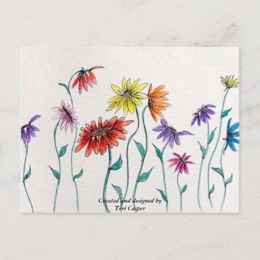 Dancing Daisy Postcard Postkarte (Vorderseite)