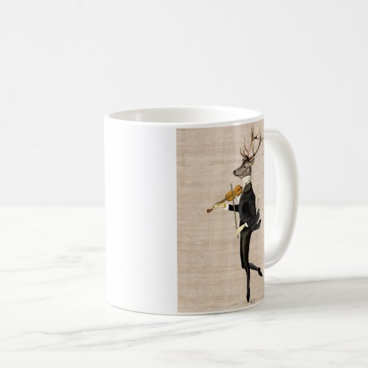 Dancing Deer mit Violine 2 Kaffeetasse (VorderseiteRechts)