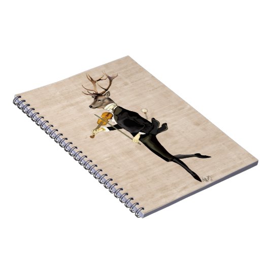 Dancing Deer mit Violine 2 Notizblock (Rechte Seite)