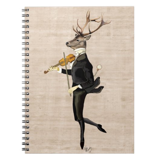 Dancing Deer mit Violine 2 Notizblock (Vorderseite)