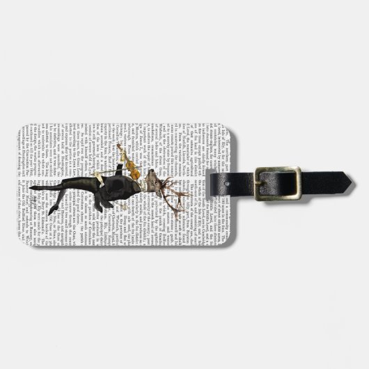 Dancing Deer mit Violine Gepäckanhänger (Vorderseite horizontal)