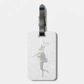 Dancing Deer mit Violine Gepäckanhänger (Rückseite vertikal)