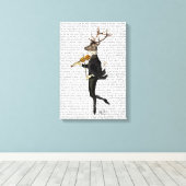 Dancing Deer mit Violine Leinwanddruck (Insitu (Holzboden))
