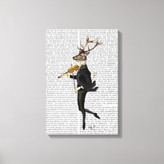 Dancing Deer mit Violine Leinwanddruck (Vorderseite)