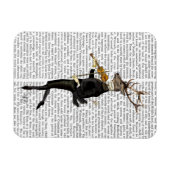 Dancing Deer mit Violine Magnet (Horizontal)