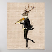 Dancing Deer mit Violine Poster (Vorne)
