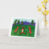 Dancing Deer Notecard Karte (Gelbe Blume)