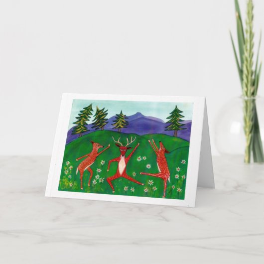 Dancing Deer Notecard Karte (Vorderseite)