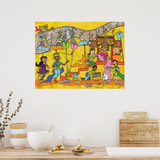 Dancing Devas - Kambodschanische Kunst Poster (Küche)