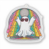 Dancing Disco Ghost Sticker - Farbenfroher Cartoon (Vorderseite)